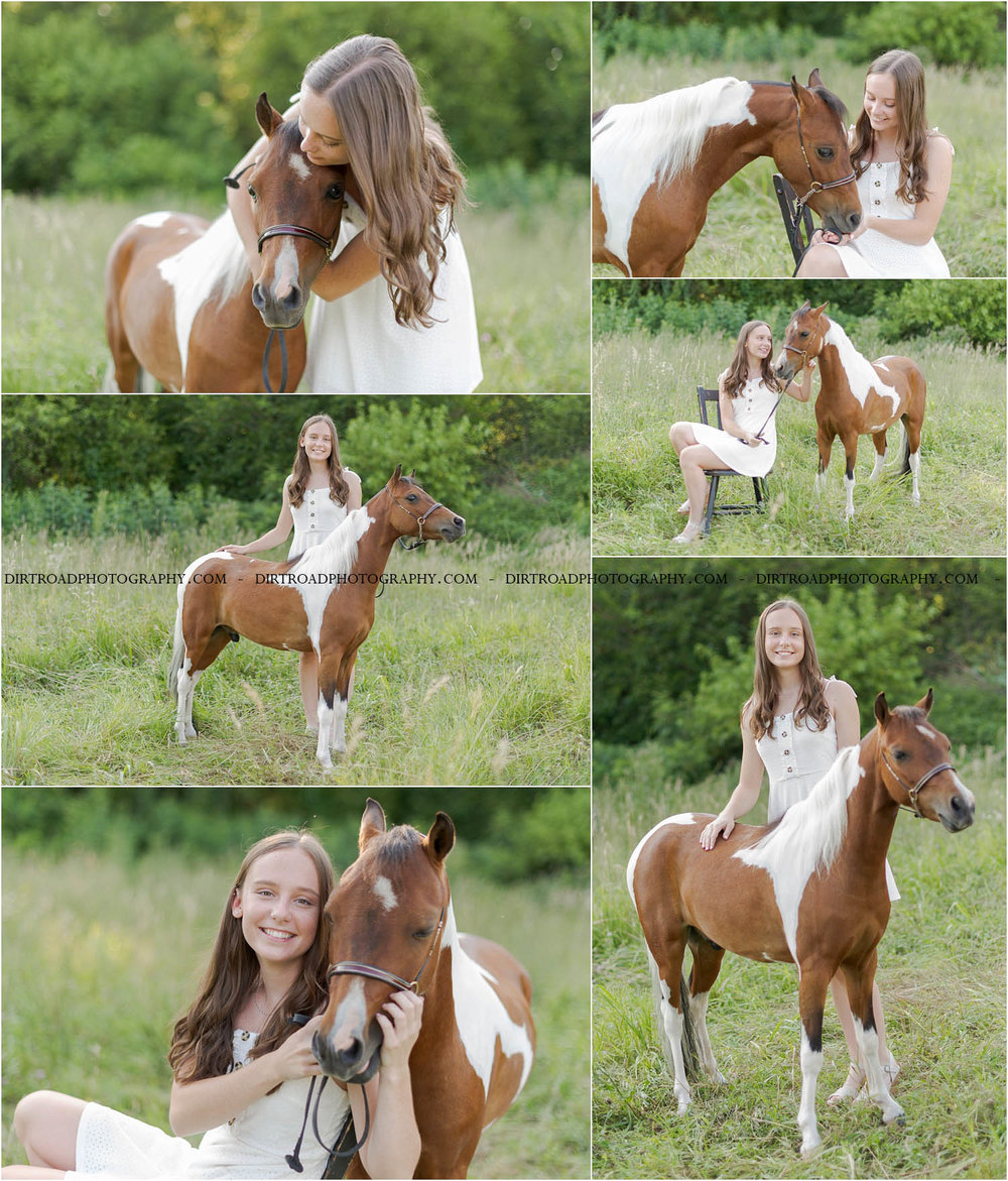 images of high school girl senior photos named shelby timmerman of wilber nebraska who went to wilber-clatonia high school in wilber nebraska and is part of the class of 2020. photos were taken near wilber nebraska in saline county at farms and on dirt roads. photo includes tall glass buildings, horses, show horses, white dresses, summer, sunsets, and dirt roads. shelby is also wearing maroon tank top with blue denim jeans as well as striped blue romper and sandals. girl is dressed in white lace dress with long brown curly hair and styled make-up. dirt road surrounded by trees and dust at sunset. tall grass with a sunset behind as well. photographer is kelsey homolka nerud of wilber nebraska who specializes in high school senior photography and senior pictures.