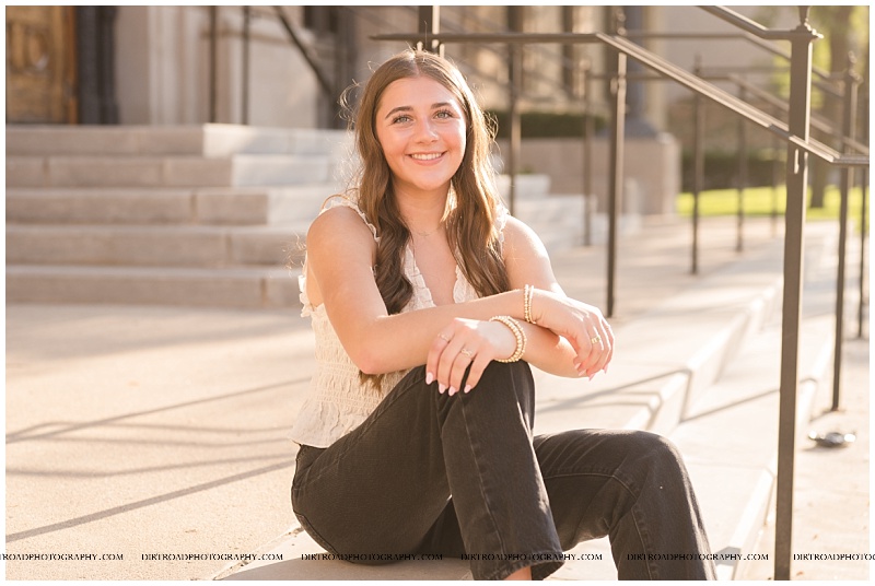 Grand Island senior pictures with modern downtown feel