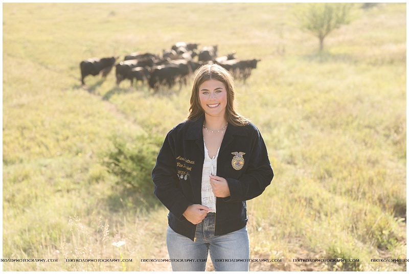 Geneva Nebraska senior pictures with cattle and FFA involvement
